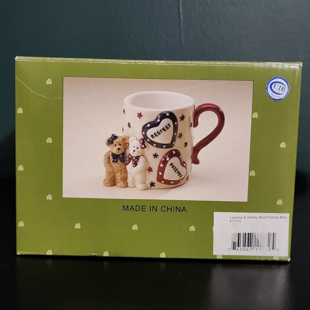 New Boyds Bears Laverne and Shirley Best Friends Mug
